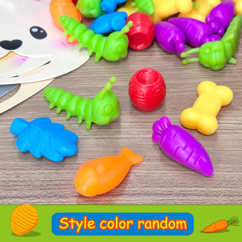 التعليم المبكر تعلم الألوان فرز ألعاب مونتيسوري ألعاب مطابقة أغذية الحيوانات التفكير التدريب ألعاب حسية للأطفال