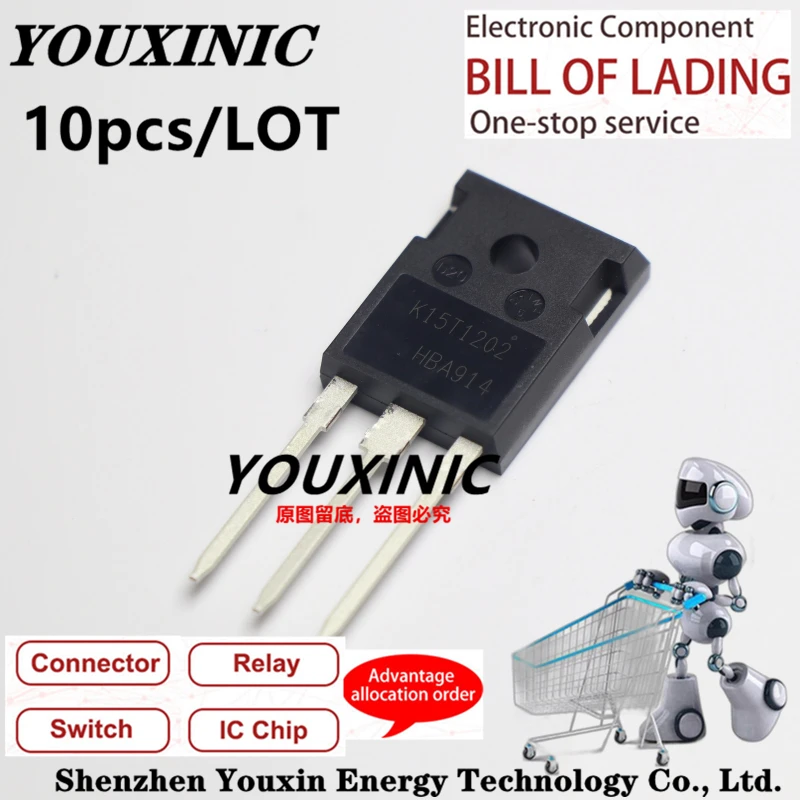 YOUXINIC  100% new imported original   IKW15N120T2 K15T1202 TO-247 Welding Machine IGBT Tube 15A 1200V High Power Tube