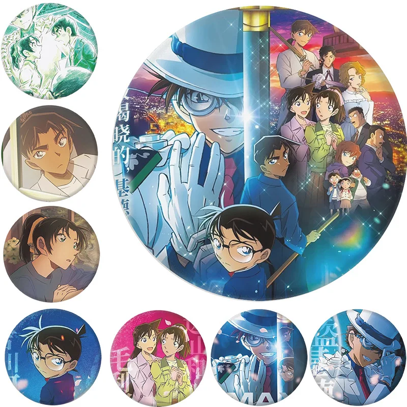 Detective Conan película millones de dólares pentagrama insignia espejo llavero mercancía de anime lindo regalo coleccionable para fanáticos japoneses