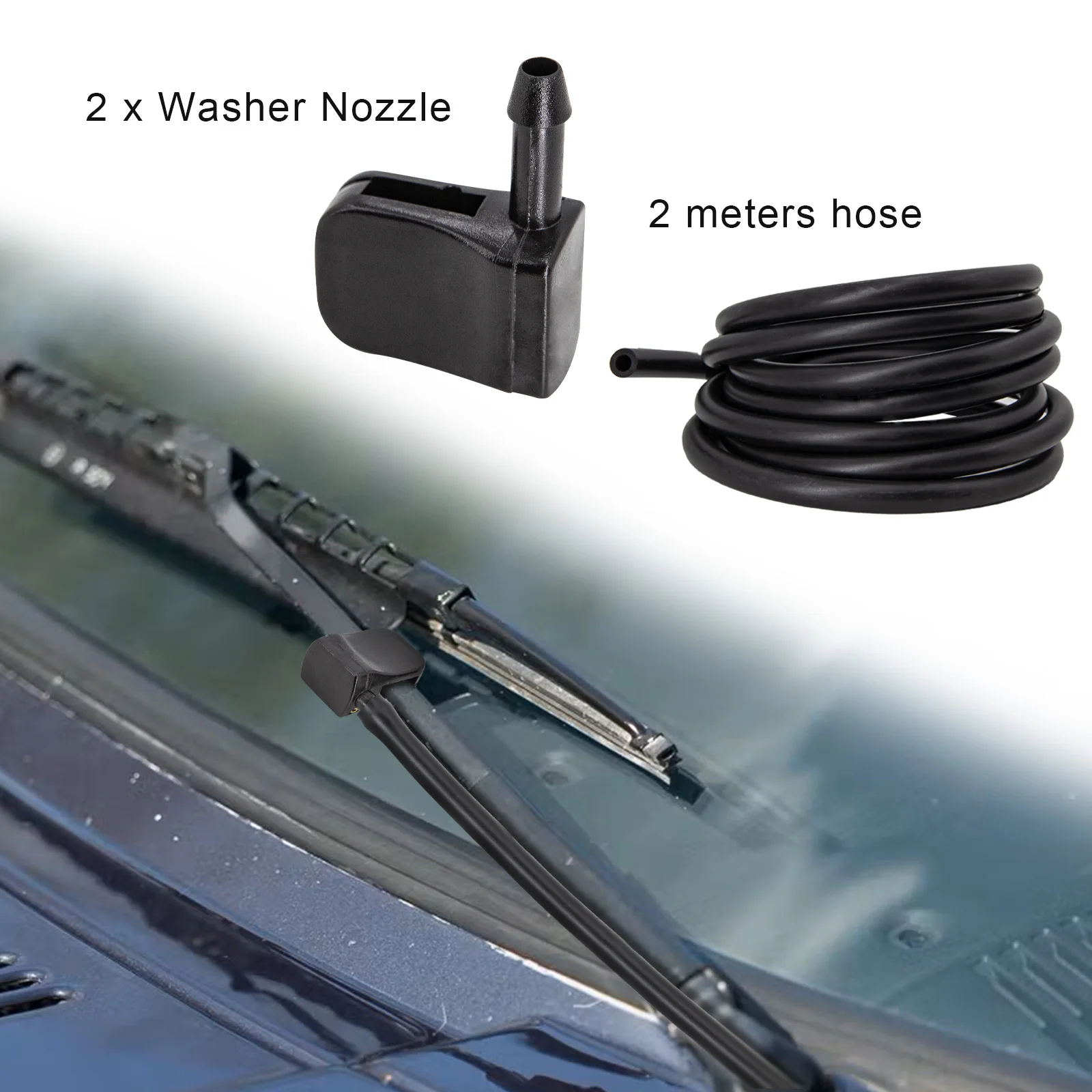 Universal Wiper Arm Washer Nozzle Spray Jet With 2 Meters Hose For Mercedes-Benz Vito W638 Sprinter For Ssangyong Rodius MK1