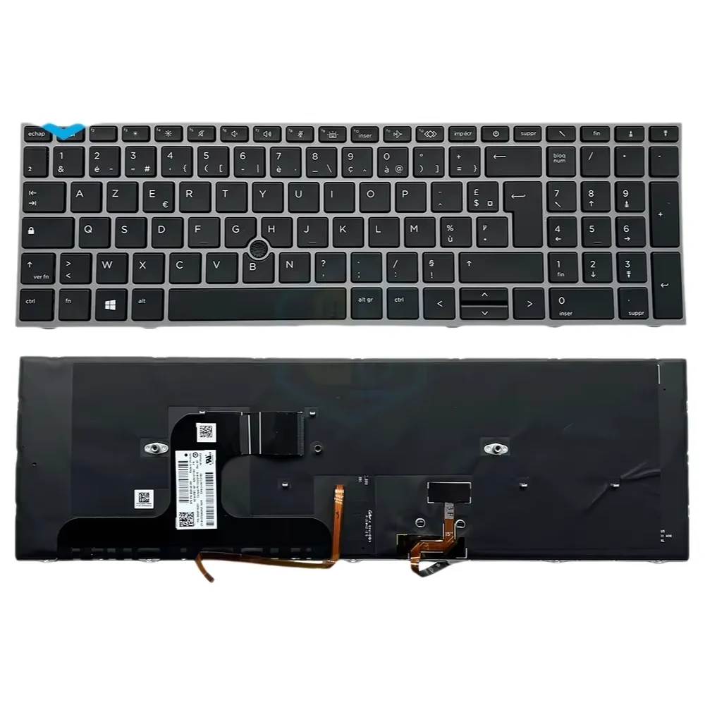 US GR FR NE Notebook Keyboard Backlight For HP Zbook Fury 17 G7 G8 USA Backlit Trackpoint Keyboards Silver Frame