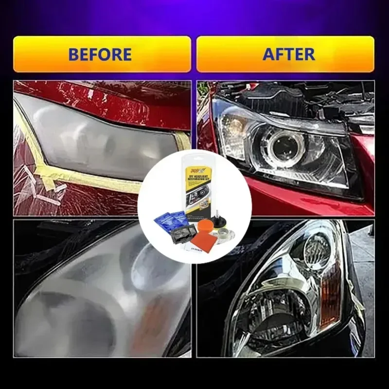 Efficient Car Headlight Restoration Liquid Kit Refurbish Yellowing Headlamp Remove Scratch Lens Polisher Auto Light Fittings
