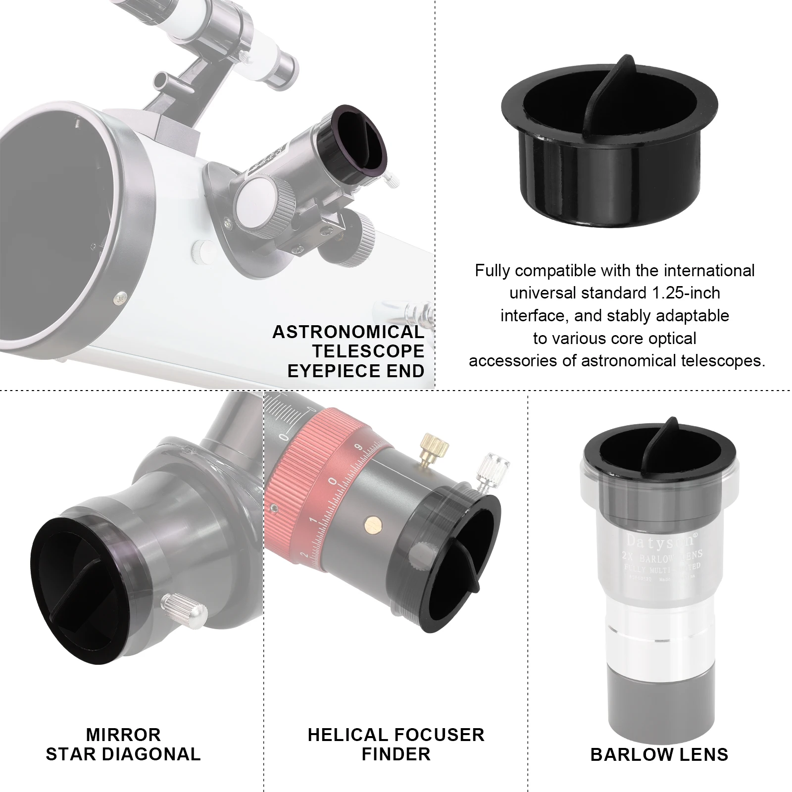 Datyson 1.25-inch Lens Dust Cap for Astronomical Telescopes, Zenith Mirror, Barlow Lens and Other Female Interfaces #DT315 image 2