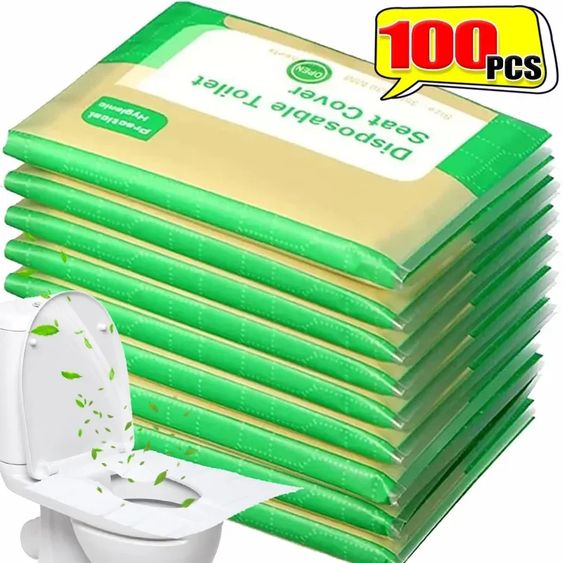 10/100PCS Disposable Toilet Mat Portable Travel Camping Hotel Toilet Seat Cover Degradable Bath Soluble Water Latrine Paper Pads