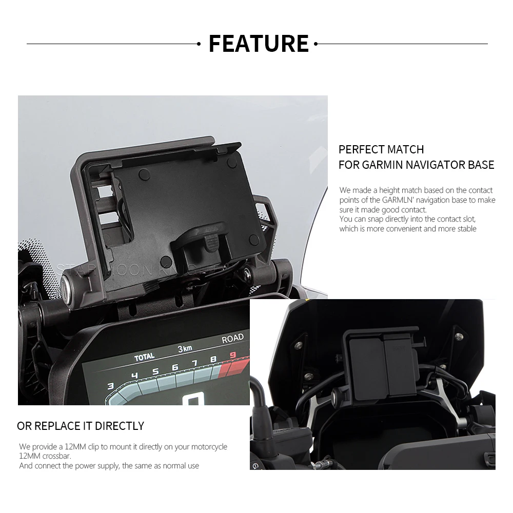 6in USB Charger Stand Bracket for BMW R1200GS LC GS 1200 1250 R1250GS S1000XR R1200RS - Mobile Phone Navigation Holder