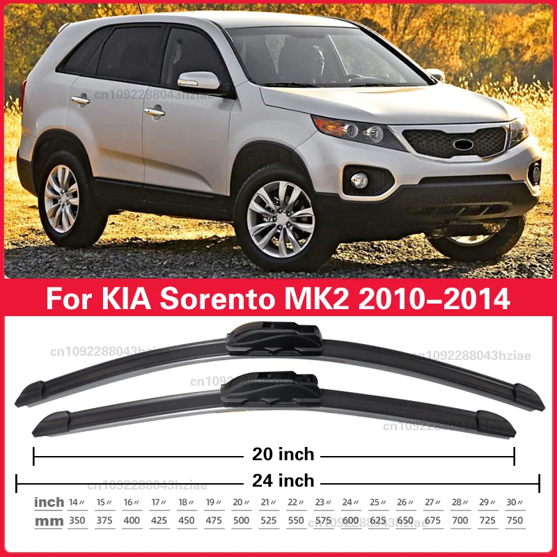 Scheibenwischer vorne, Windschutzscheibe, Windschutzscheibe, Fensterbürsten, 61 cm + 50,8 cm, für Kia Sorento MK2 2010 2011 2012 2013 2014