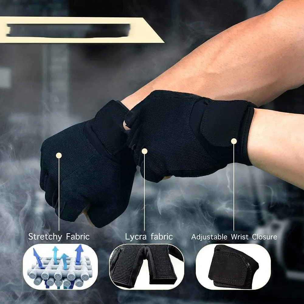 Sport-Gewichtheberhandschuhe, fingerlose Trainingshandschuhe, Fitnesshandschuhe für Radfahren, Wandern, Boxen, Übungstraining – Detail 9