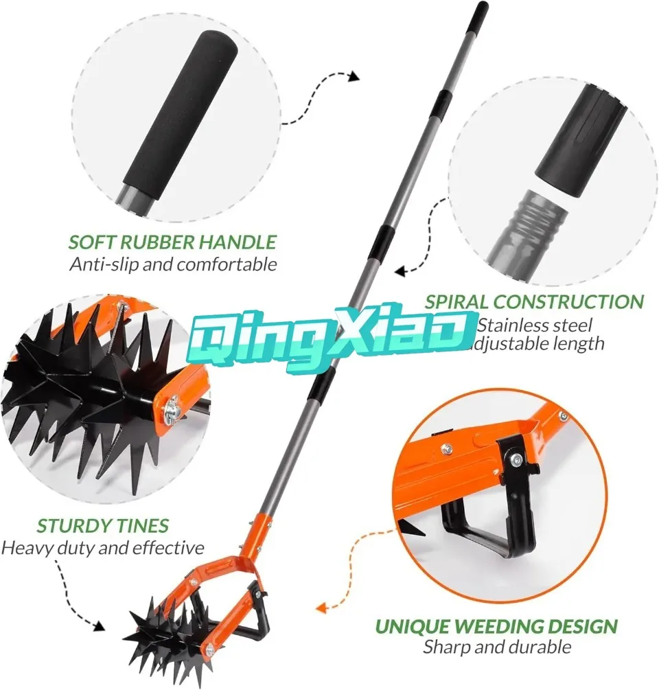 【Best-selling】Cross-border Rotary Tiller Weeding Rotary Tillage Two-in-one Tool Cultivator Weeding Loosening Soil Turning Garden