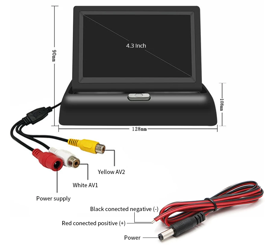 Acceo Rückfahrkamera für Autos mit 5-Zoll-Klapp-LCD-HD-Monitor, Nachtsicht-LED-Rückfahrkamera, einfache Installation, Parksystem – Detail 10