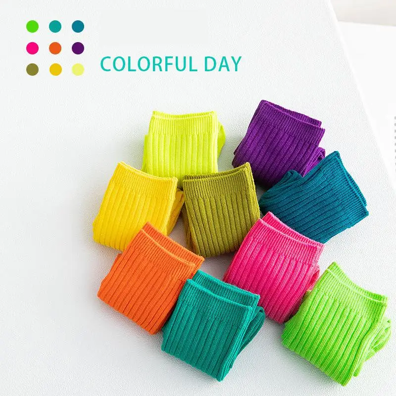 3Pairs/Lot Baby Boys Girls Cotton Socks Casual Ribbed Mid-Calf Kids Tube Socks Toddler Crew Socks Children Leg Warmers Sockens
