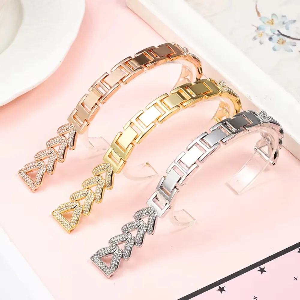 Diamond V Shape Metal Bracelet Band 20mm 22mm for Samsung Galaxy Watch 7 6 5 4 FE Classic Huawei GT 4 3 2 Amazfit GTR GTS Bip