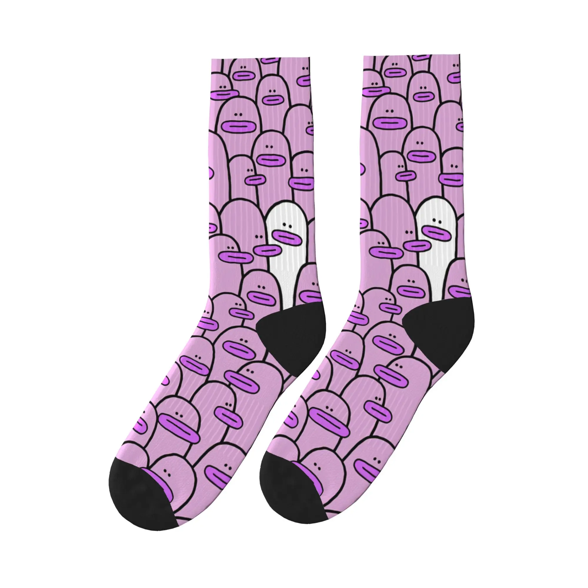 Men Socks A Group Of Purple Ducks  Stockings Autumn Kawaii Soft Socks Design Running Sports Anti Slip Socks