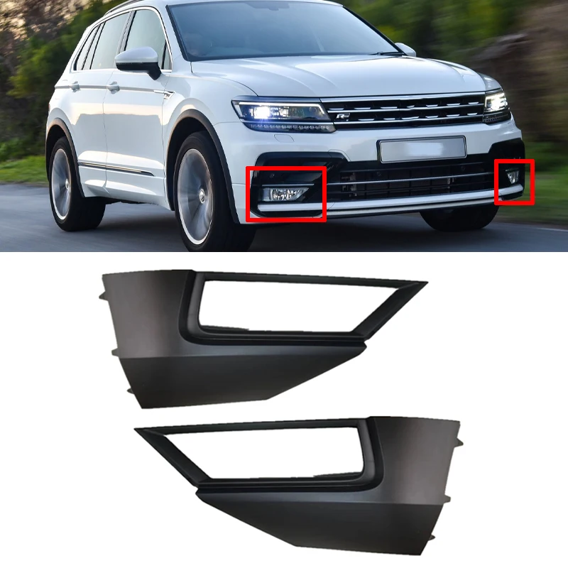 

Для VW Tiguan L 2017 2018 2019: Декоративная накладка на рамку противотуманной фары переднего бампера, решетка переднего бампера