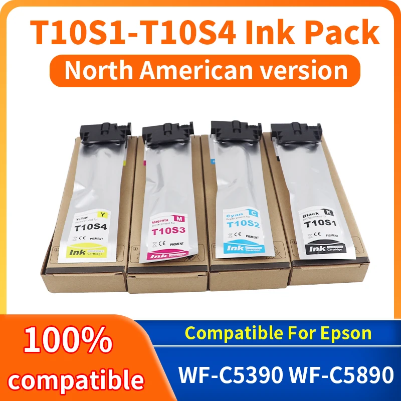 T10S T10S1 T10S2 T10S3 T10S4 Ink Pack Compatible For Epson WorkForce Pro WF-C5390 WF-C5890 Printer ink cartridge Pigment ink
