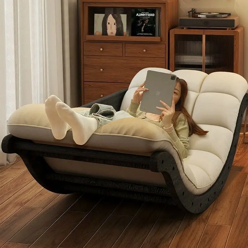 

l moon rocking chair retro lazy sofa living room balcony home leisure lunch lounge chair
