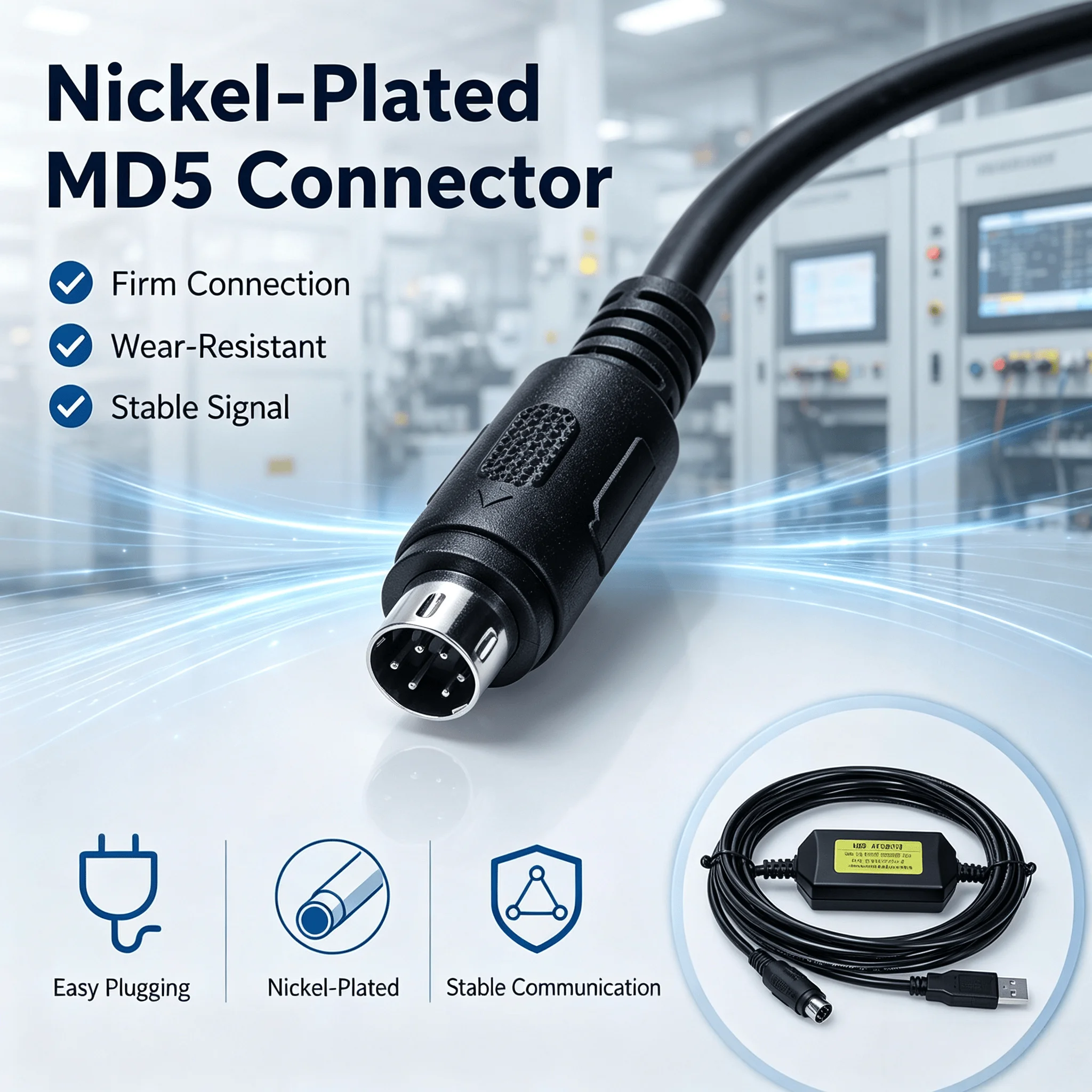 USB-AFC8513 PLC Programming Cable for Panasonic FP0 FP2 FP-M, USB to RS232 MD5 Interface, Enhanced Data Download Cable, 3M