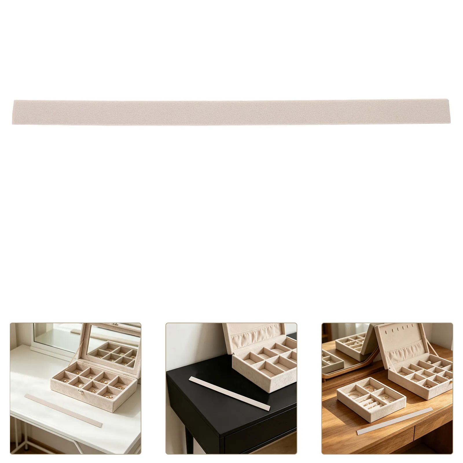 8Pcs Jewelry Box Divider Insert Cuttable Beige Tray Strips Organizer Partitions for Rings Earrings Necklaces Jewelry Storage