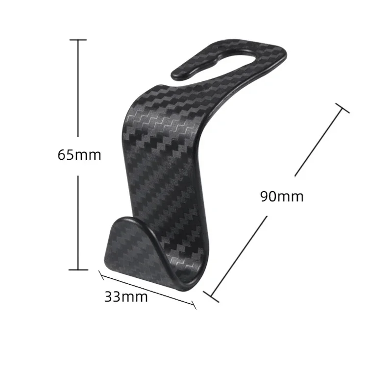 4Pack Car Seat Carbon Fiber Hook for Bags Car Clips Front Seat Headrest Organizer Holder Auto Fastener Hangers Car Accessories