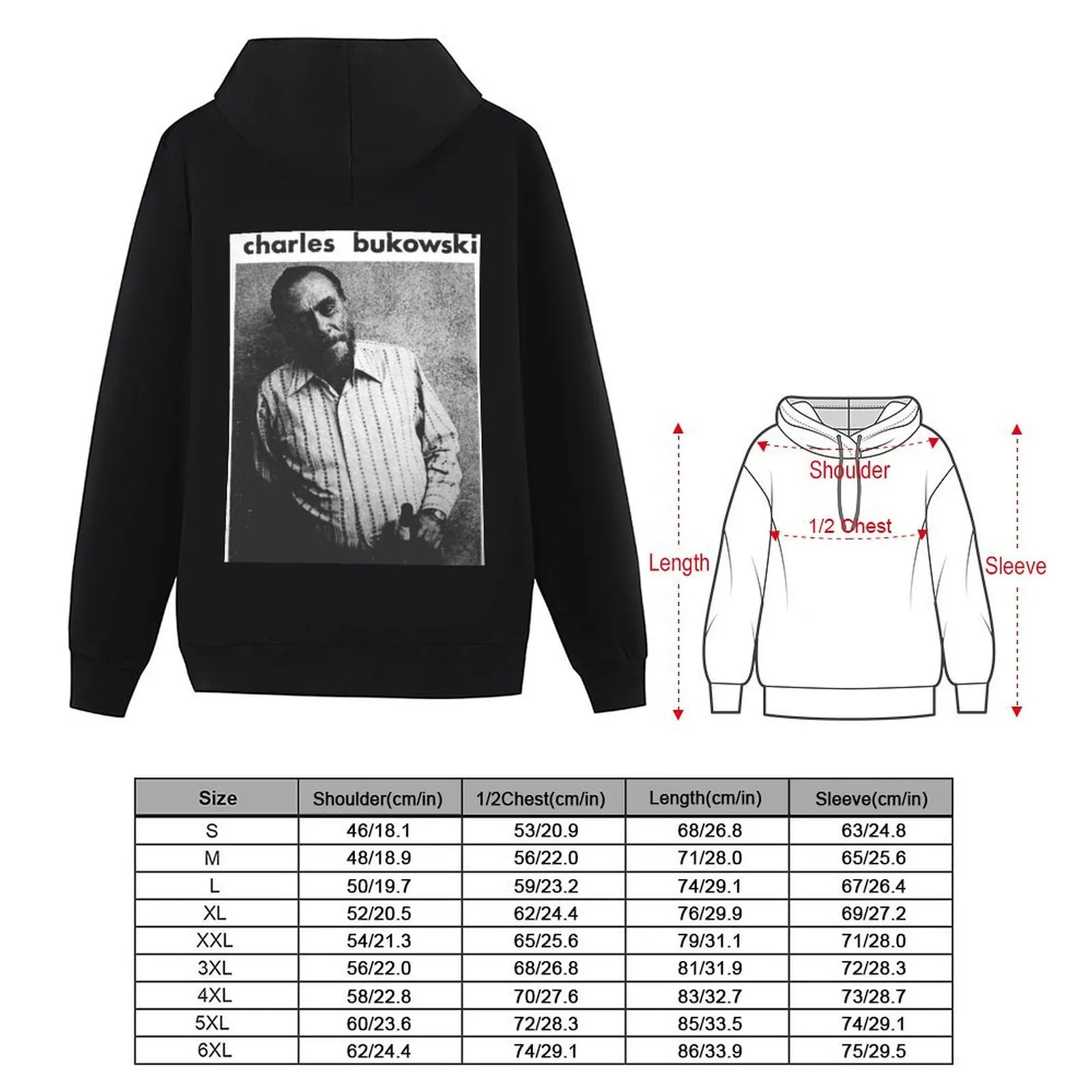 بلوزة بقلنسوة لدراسة الصور من مكتبة تشارلز بوكوفسكي، ملابس رجالي مصممة، ملابس أنيمي، سترة شتوية للرجال، سترة بقلنسوة كبيرة الحجم #4