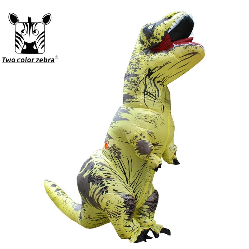 Disfraz de dinosaurio inflable para adultos y niños, disfraz de Mascota de fantasía para Halloween, Cosplay de dibujos animados, T-REX