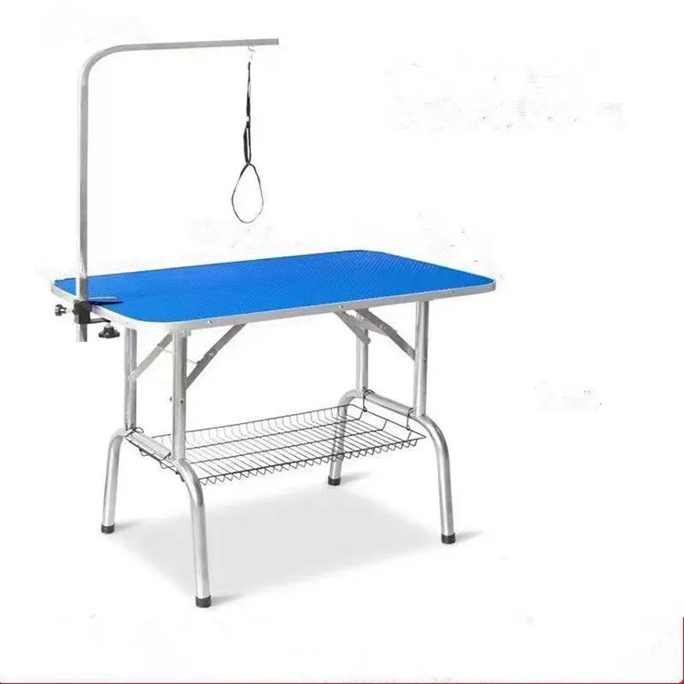 Pet grooming table, home dog grooming table, large and small stainless steel folding portable anti slip grooming table