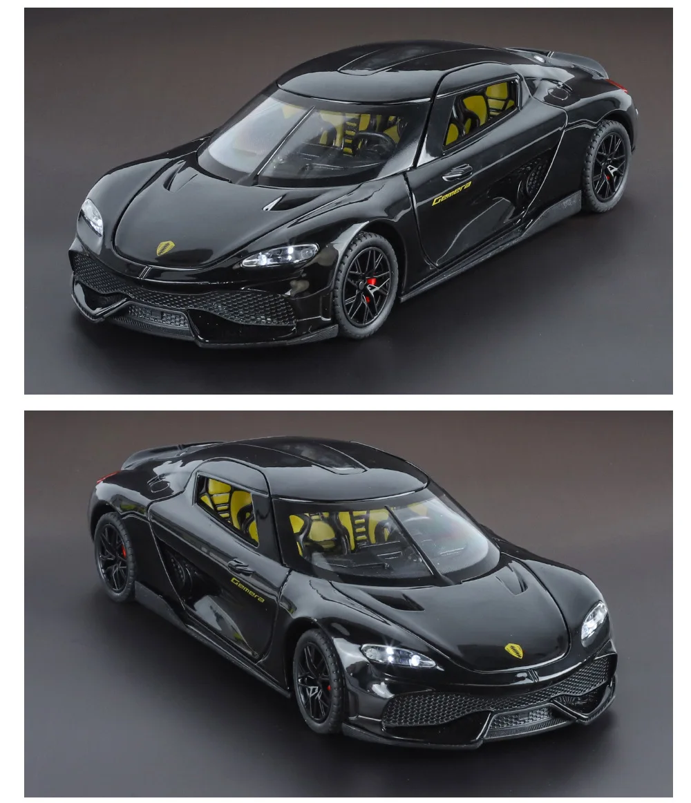 Gemini – voiture de sport en alliage de simulation 1:24, modèle avancé, son et lumière, jouet rétractable, ornement de bureau, cadeau