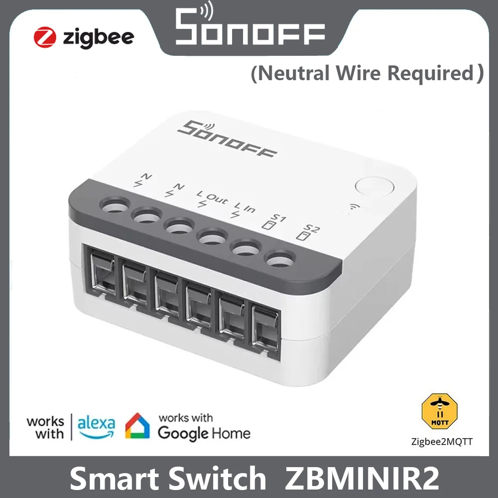 SONOFF ZBMINIR2 Extreme Zigbee3.0 interruptor inteligente relé de separación cable neutro requerido Control de señal más amplio con Alexa Google Home