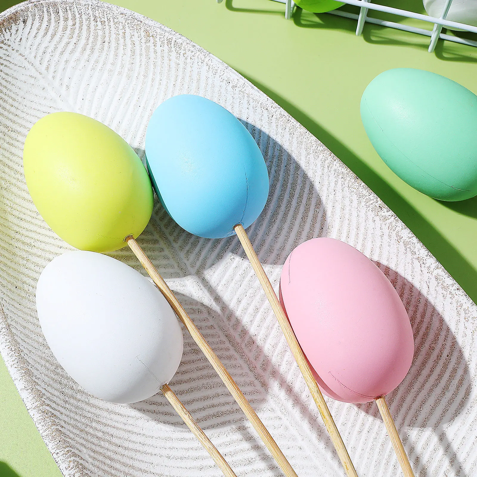 40Pcs Egg Shape Foam For Art Class Supplies Holiday Decorations Eggs Large Pack Blank Unpainted Craft Paintable
