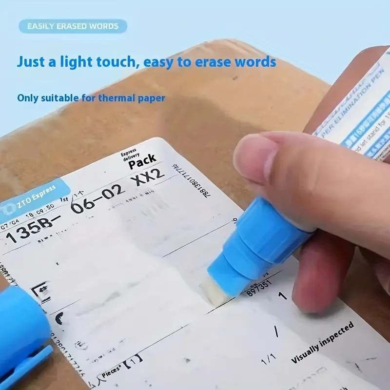 Thermal paper eraser, courier privacy smothering device, heat-sensitive paper eraser for security and privacy protection