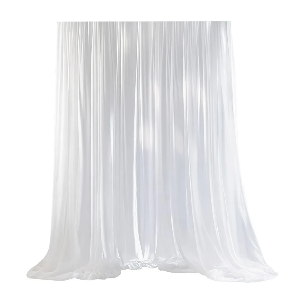 Ice Silk Fabric Wedding Background Pole-mounted Ceiling Satin Fabric Stage Curtain Movable Decor Shimmer Wrinkle Free