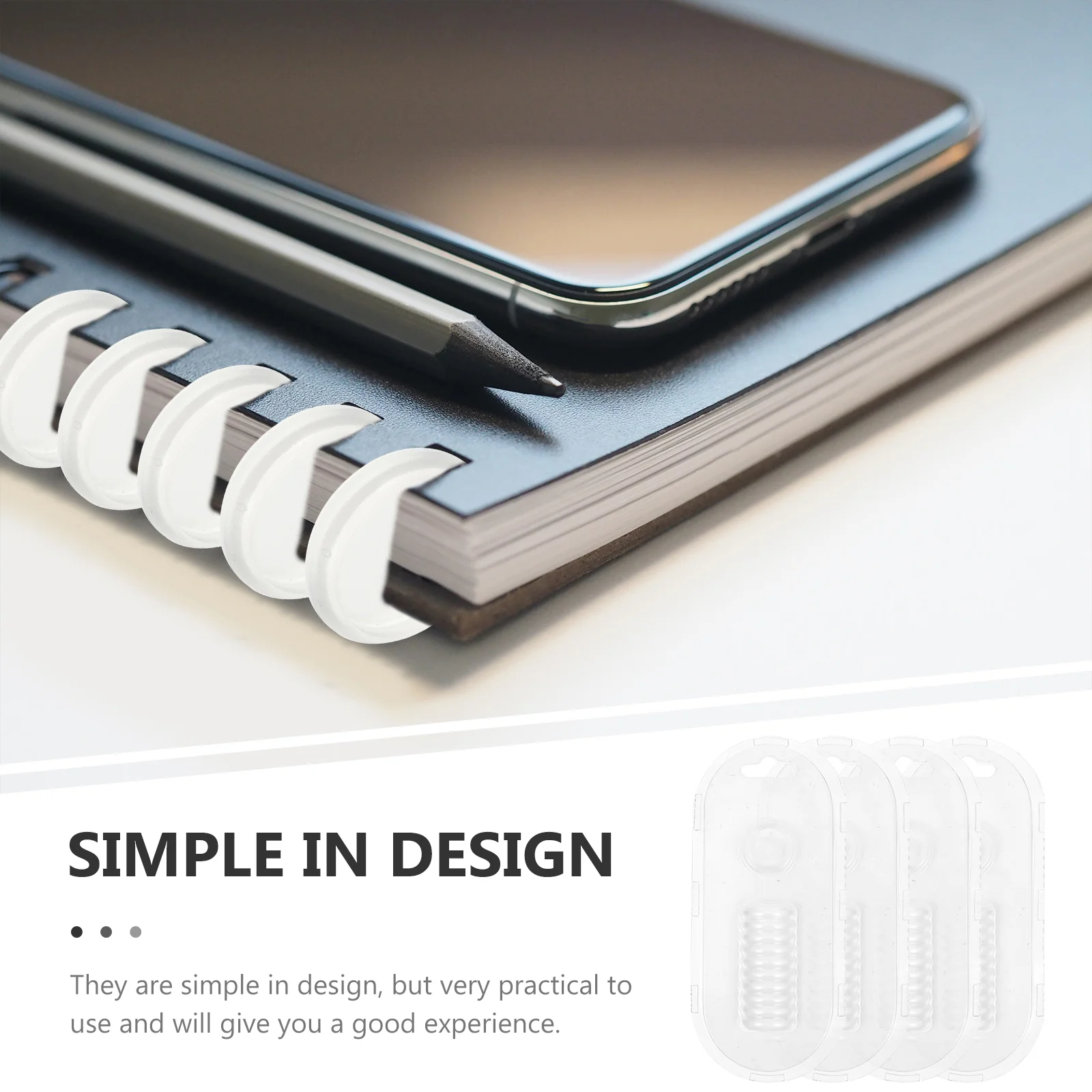 44 Pcs Photo Album Binder Buckle Loose Leaf Disc Binding Ring Round Buckles Black Plastic Rings Discs Office