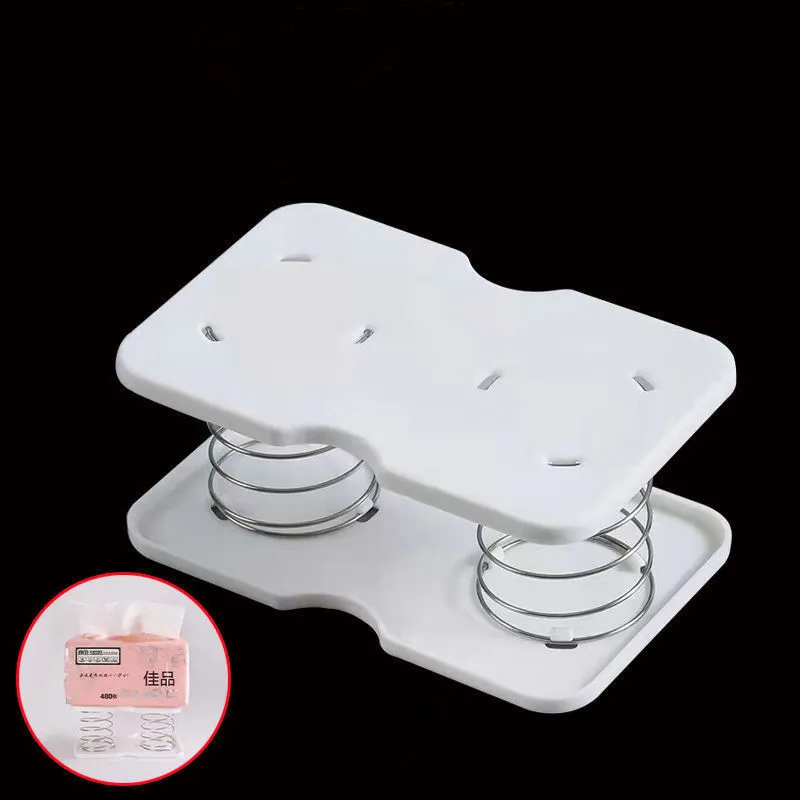 1/2pcs Tissue Box Tissue Dispenser Spring Automatic Lift Spring Loaded Tissue Box Office Home Kitchen Toilet Bracket Organizer
