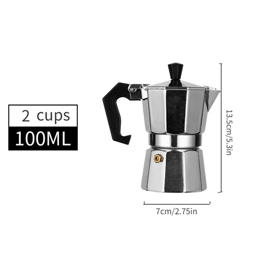 Aluminum Coffee Kettle Household Italian Octagonal Moka Coffee Tea Pot Office Home Travel Outdoor Camping Tableware Equipment image 3