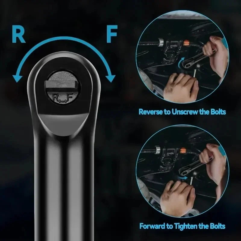Brushless Electric Ratchet Wrench 220N.m 1/2 Inch 360° Rotation Head Extended Head Removal Screw Nut for 18V-20V Battery