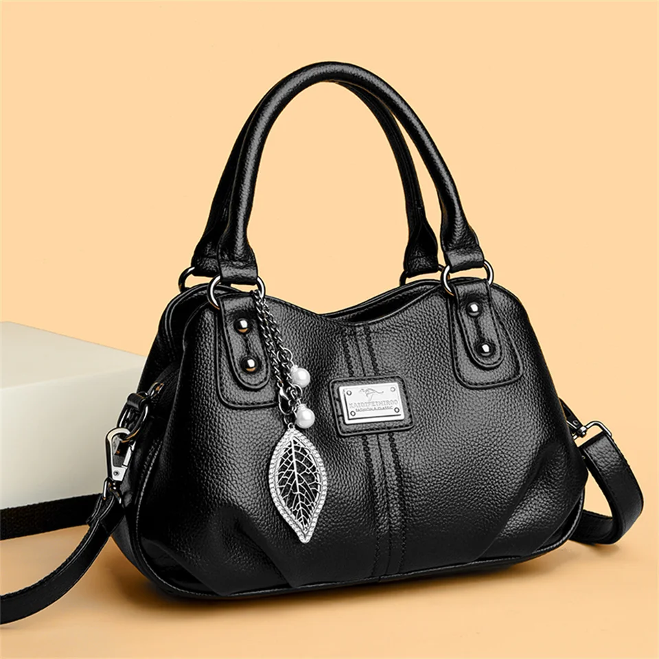 Elegant Women’s HandleBag Three-Layer Leather Large Capacity Handbag Fashionable Multi-Purpose Shoulder Bag Versatile Luxury Bag