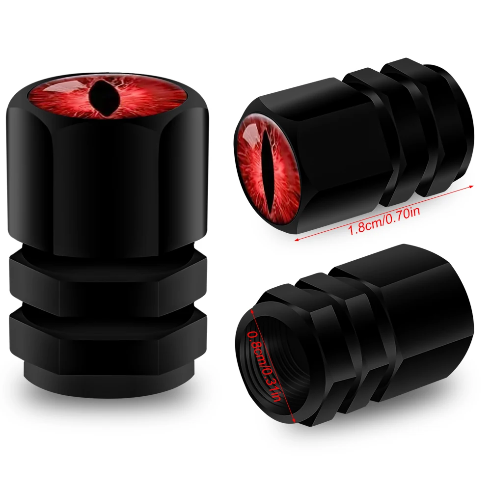 4PCS Tire Valve Stem Caps, Metal with Rubber Ring, Dust Proof Cover Universal Fit for Cars, SUVs, Bike and Bicycle, Trucks
