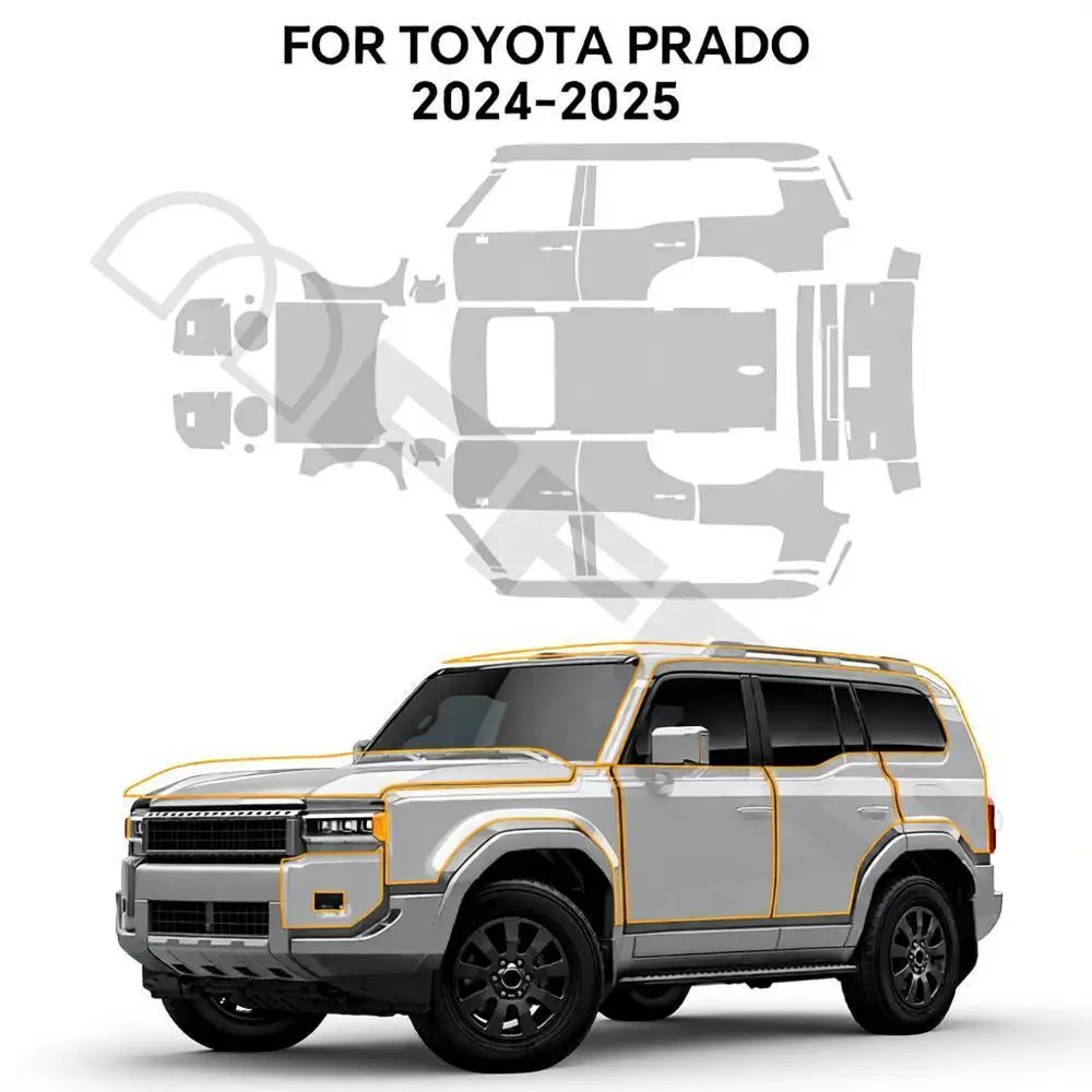

For Toyota Land Cruiser J250 LC250 Prado 2024 2025 TPU Paint Protection Film Pre-cut PPF Car Clear Bra Anti-scratch Resistant