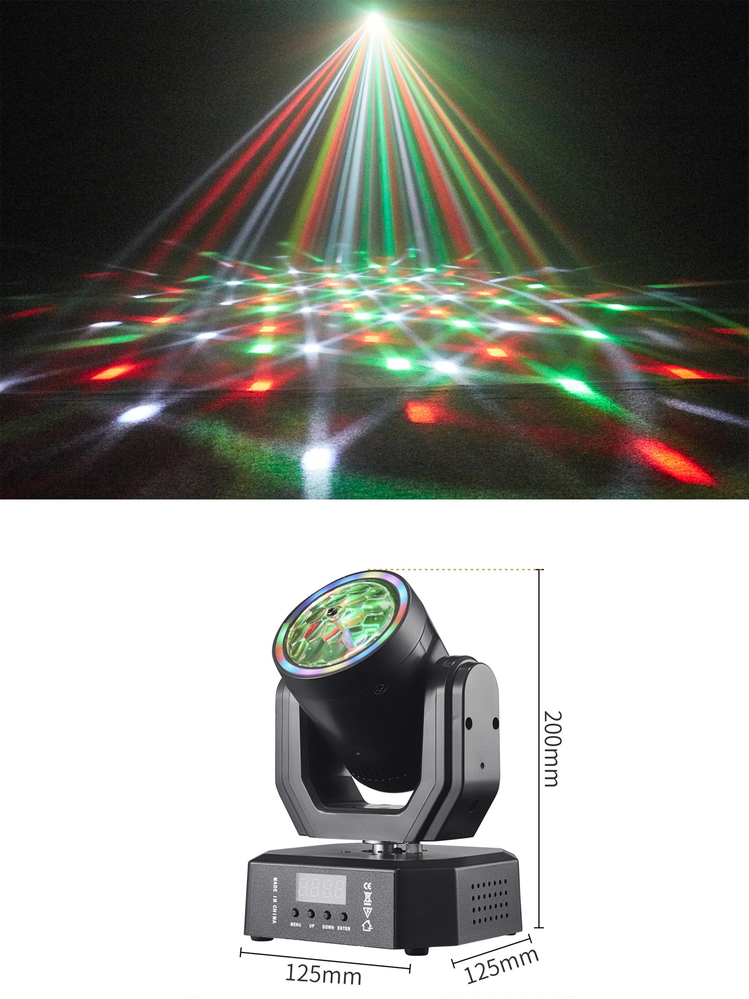 1/2PCS 30W Mini LED Moving Head Light With Beam Gobo Strobe RGB DMX512 11CH Sound Activated Stage Light for KTV DJ Party Disco