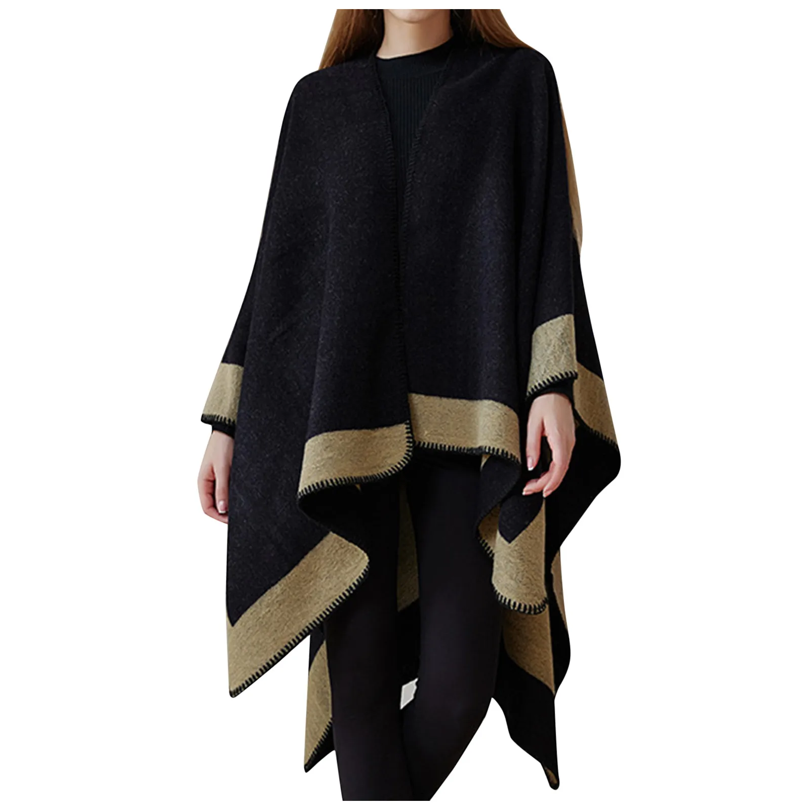 Cashmere Women Capes Scarf Winter Pashmina Shawls Cashmere Thick Wraps Lady Tassel Warm Scarves Cloaks Coat Hairy Bufanda Stoles