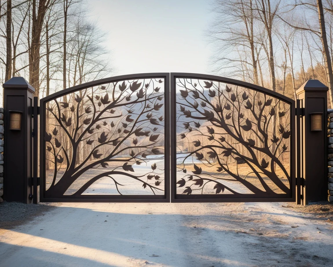 Custom Minimalist Design Villa Iron Gate Anti Rust Entrance Security Door