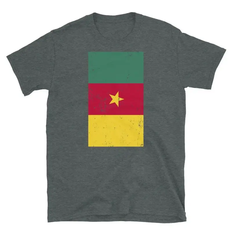 Cameroon Central Africa Yaoundé Distressed Flag Short Sleeve Unisex T Shirt