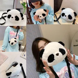 Kobiety Cute Cartoon zwierząt pluszowa Panda Crossbody torba kobieta zima puszysta torba etui na telefon komórkowy panie podróży torebki