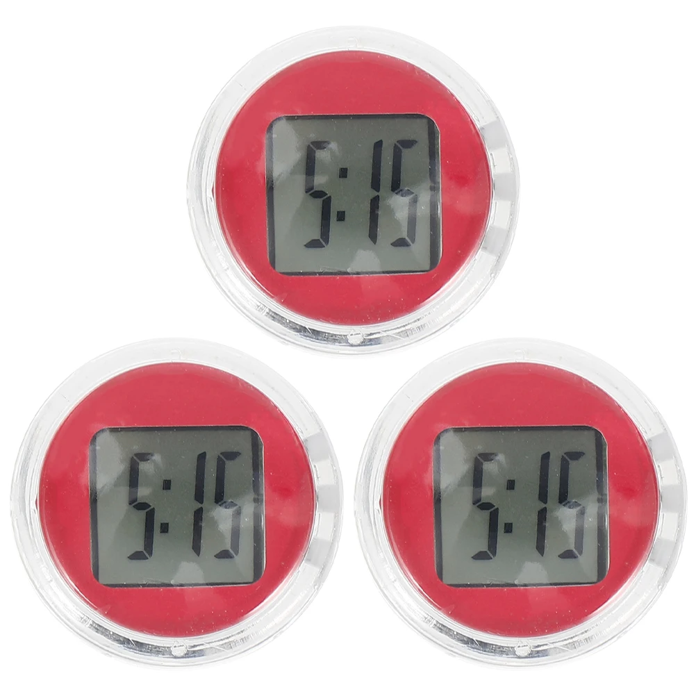 

3 Pcs Clock Digital Meter ABS Plastic Waterproof Motorcycle Accessory Electronic Car Horn Accurate Time Stable