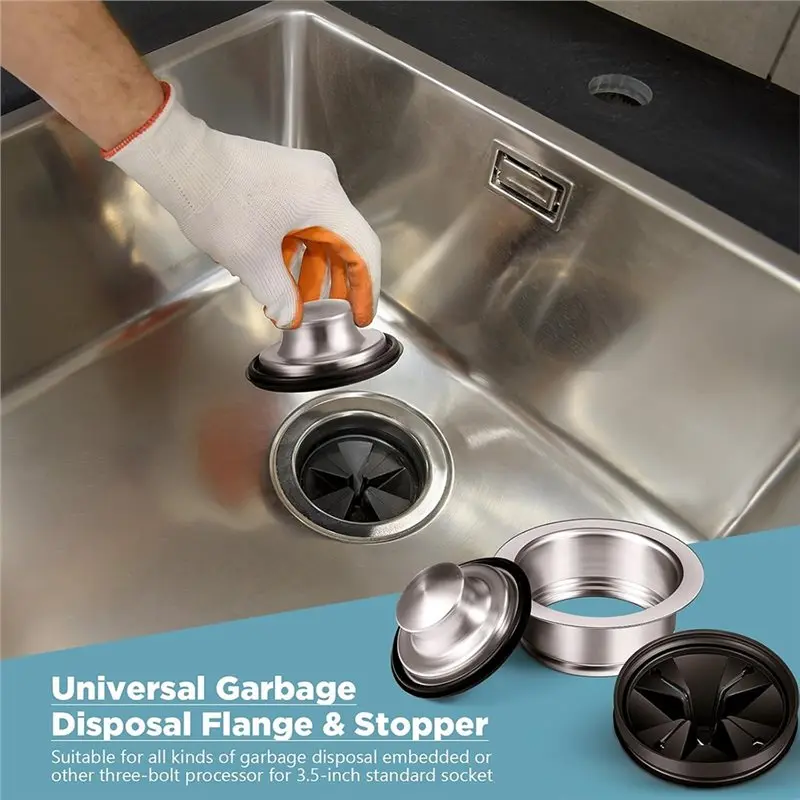 5Pcs 3-1/2Inch Kitchen Sink Drain Strainer Assembly Splash Guard-[Iubi-ABUA]