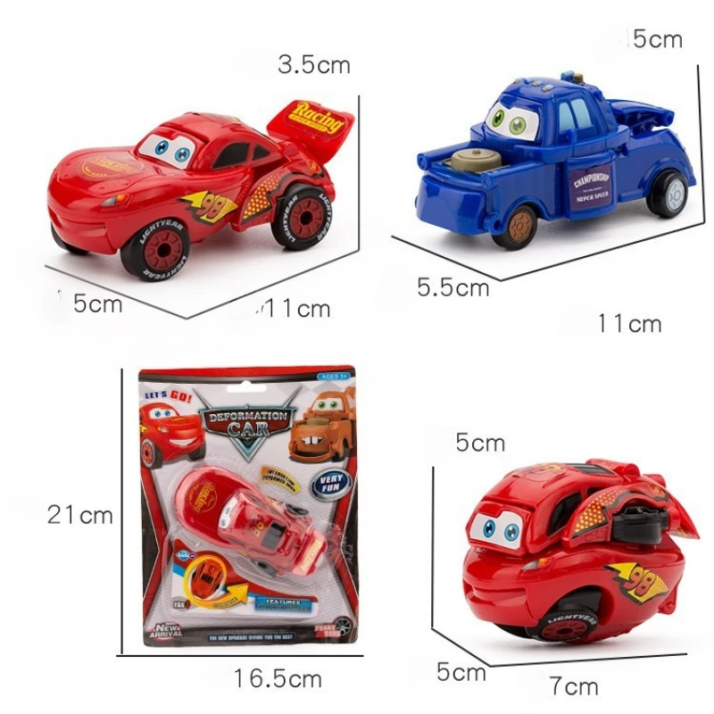 4pcs Anime Disney ToyStory Ars Action Figure Transforming Car Lightning Mcqueen Children Racing Car Model Toys Deformed Egg Gift