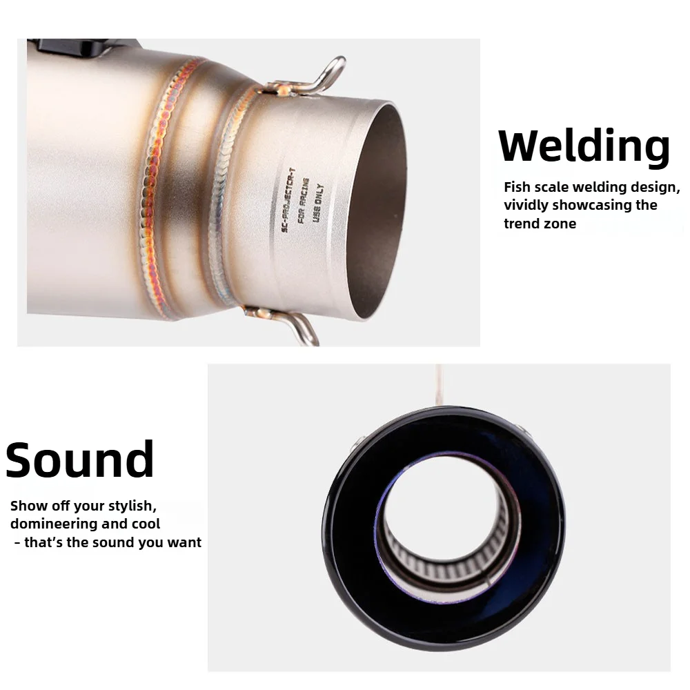 51 مللي متر/60 مللي متر العالمي ، تعديل SC دراجة نارية مشروع العادم الأنابيب ، مع DB القاتل لهوندا YZF R6 R3 R25 MT07 MT09 Z400 Z900 Z650