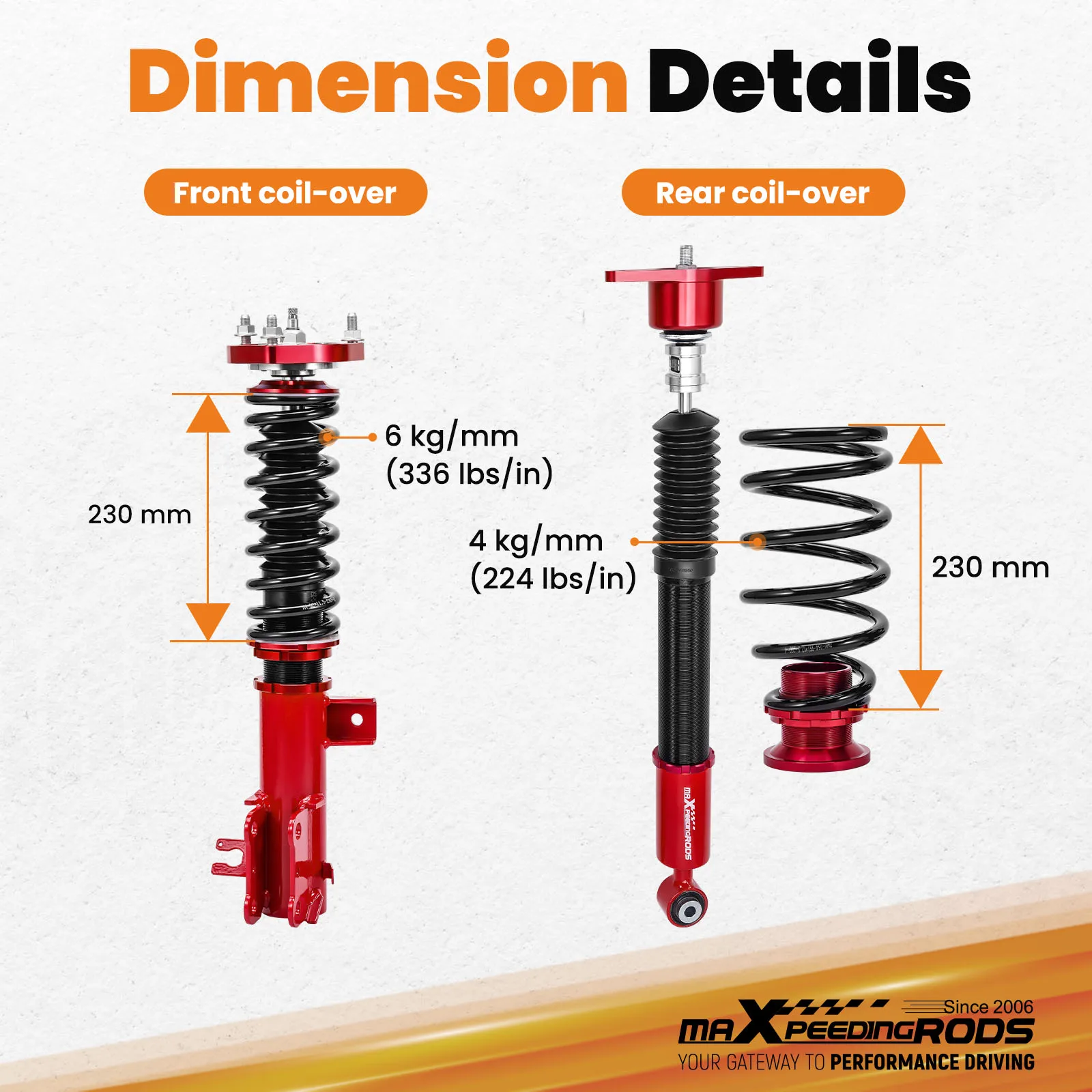 Kit de Suspension Coilover d'amortisseur 24 voies pour Mazda 3 BM/BN 2014-2018