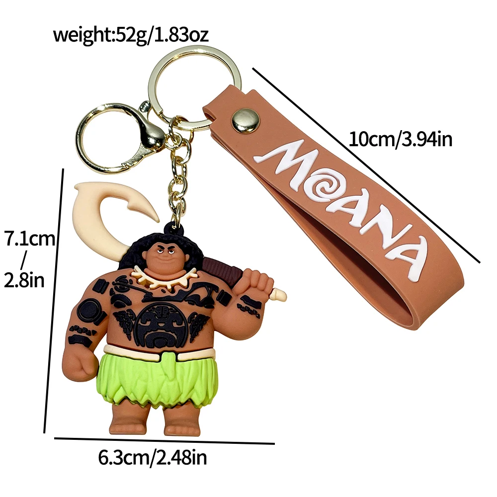 LLavero de figura de película Moana de dibujos animados de Disney, llavero de muñeca de modelado Moana Maui, colgante de bolso, accesorios para llaves de coche, regalos