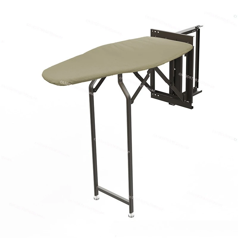 Rotary Ironing on The Side of The Wardrobe, Embedded Board in The Household Cabinet, Extended Folding Hanging  Bucket Rack