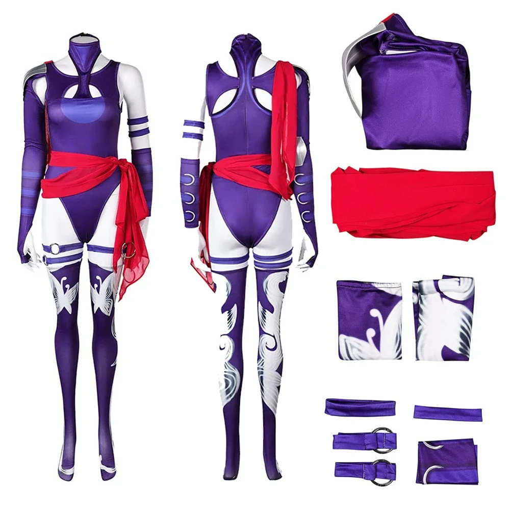 

Game Psylocke Cosplay Jumpsuit Costume Women Dress Children Adult Bodysuit Gloves Socks Suit Halloween Carnival Party Clothes